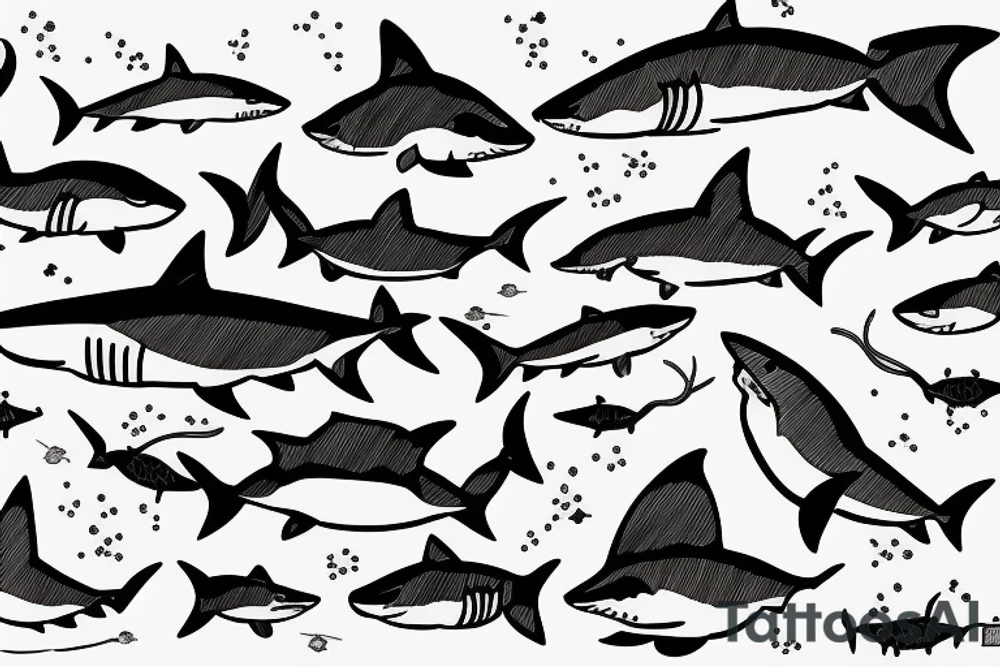shark with barbell tattoo idea