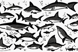 shark with barbell tattoo idea