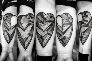 broken skateboard heart tattoo idea