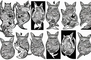 Fat Cat killed shark tattoo idea