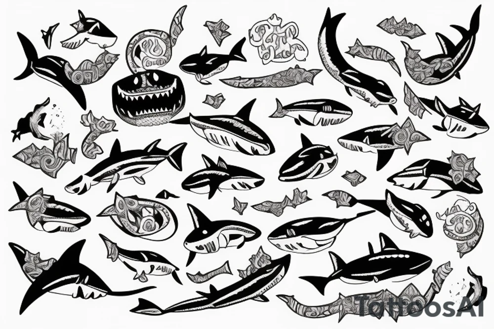 Fat Cat killed shark tattoo idea