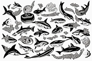 Fat Cat killed shark tattoo idea