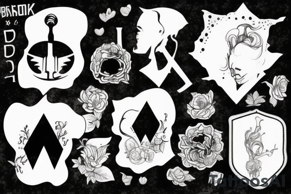 Стая волков, замок и дракон tattoo idea