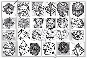 geometric dice tattoo idea