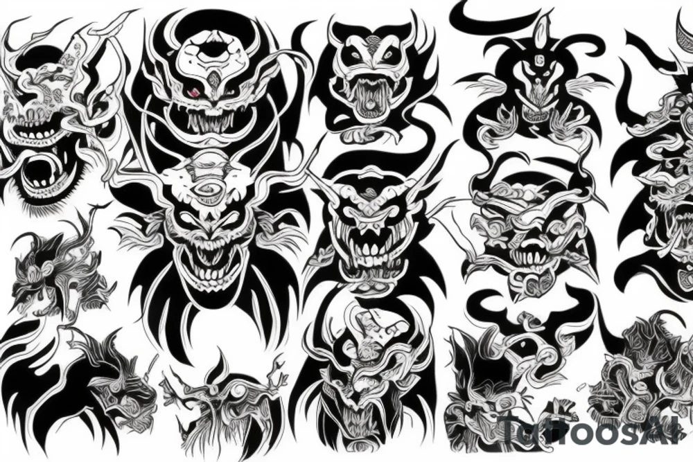 a japanese demon tattoo idea