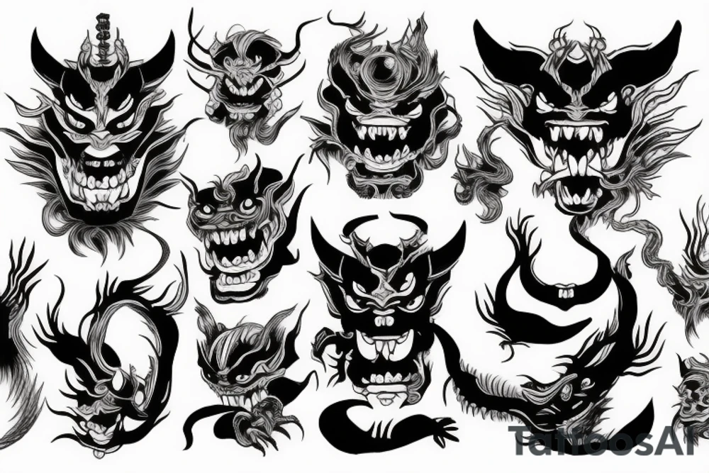 a japanese demon tattoo idea