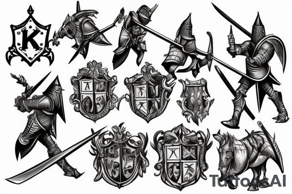 knights attack the fortress tattoo idea