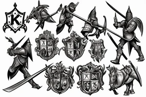 knights attack the fortress tattoo idea