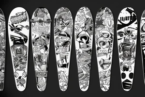 broken skateboard tattoo idea
