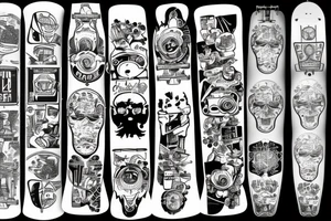 broken skateboard tattoo idea