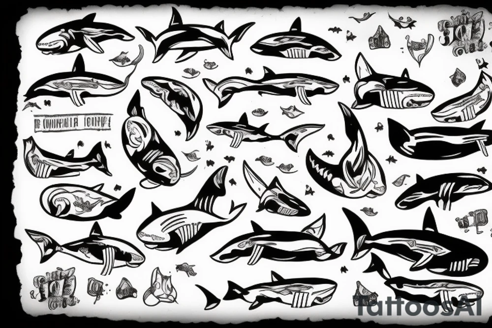 Fat Cat killed shark tattoo idea