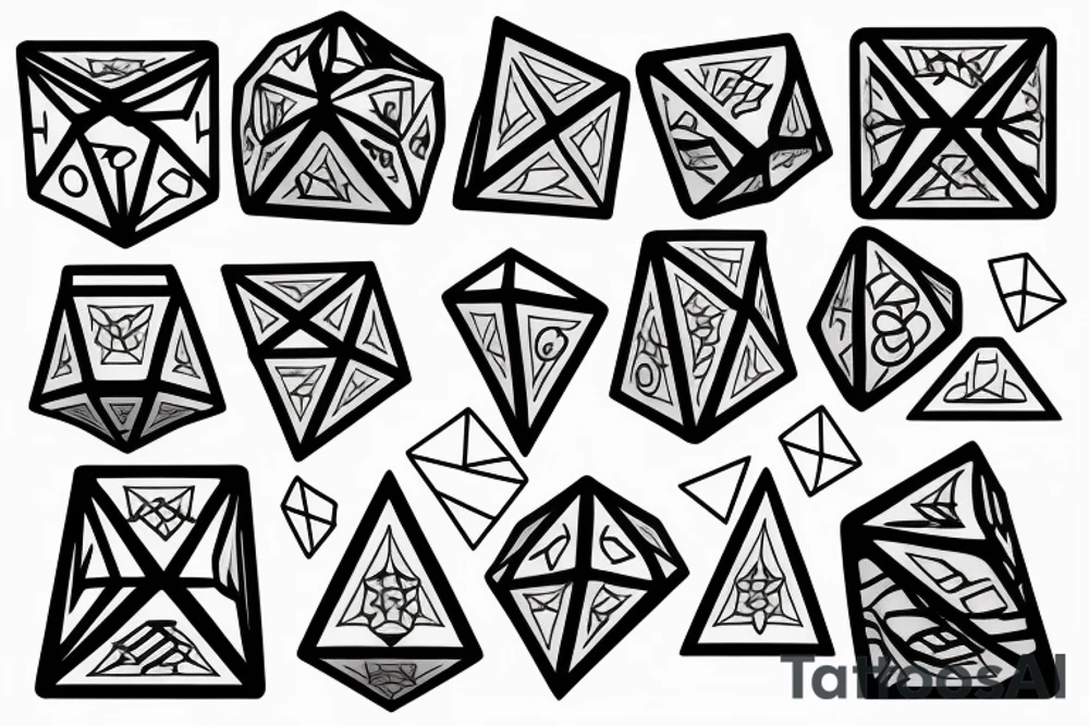 geometric dice tattoo idea