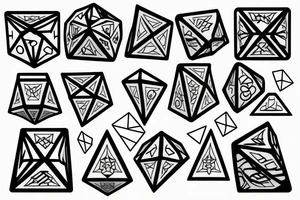 geometric dice tattoo idea