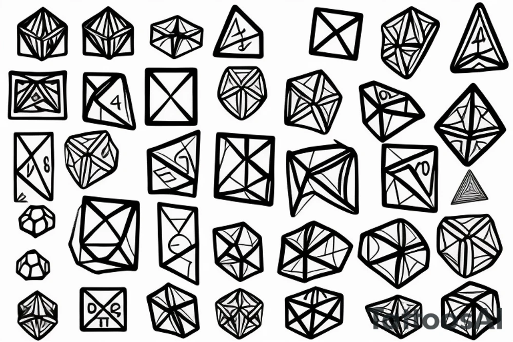 geometric dice tattoo idea