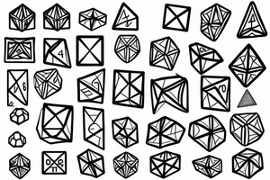 geometric dice tattoo idea