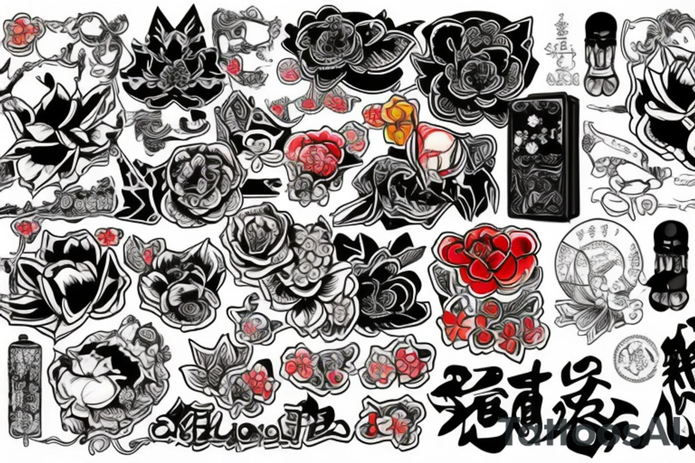 Самурай на весь рукав tattoo idea