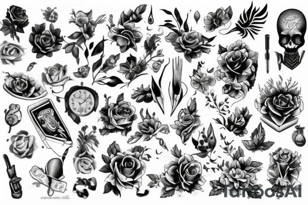 Узоры с ветками tattoo idea