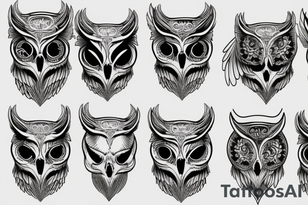 Owl skull tattoo idea