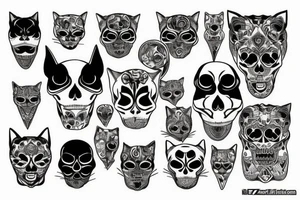 Cat skull tattoo idea