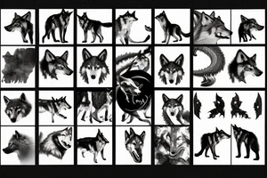 A pack of wolves, a castle and a dragon tattoo idea