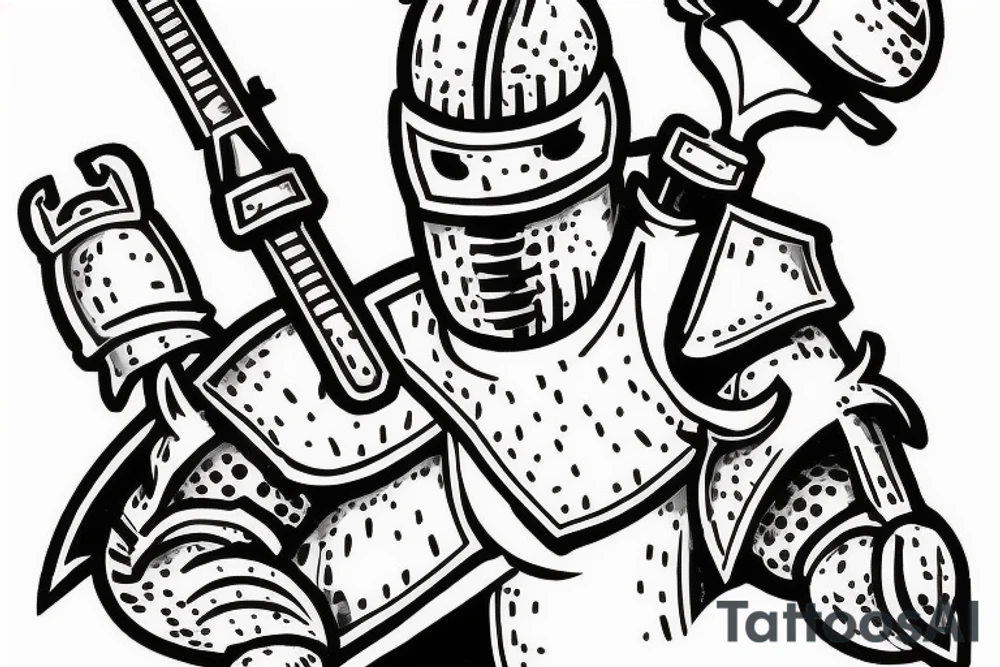 knights attack the fortress tattoo idea