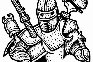 knights attack the fortress tattoo idea