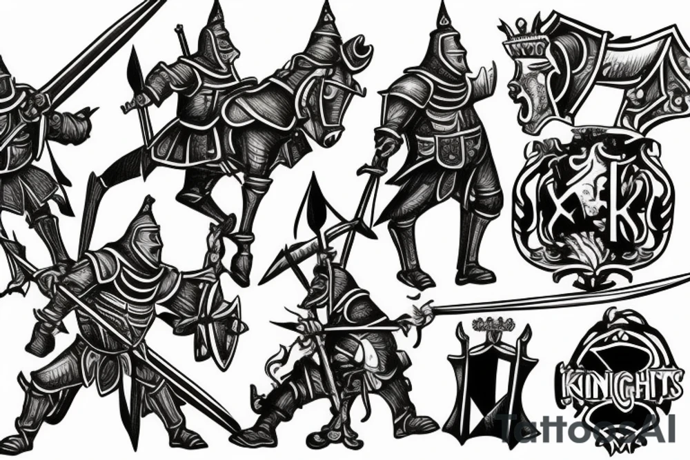 knights attack the fortress tattoo idea