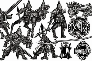 knights attack the fortress tattoo idea