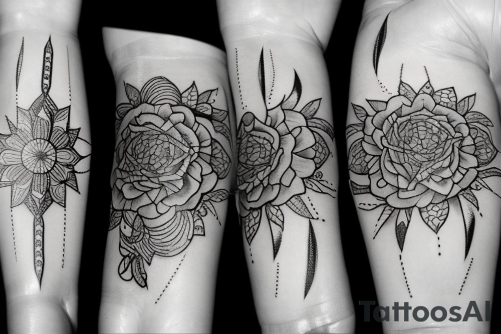 Узоры с ветками сакуры tattoo idea