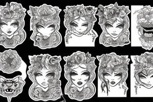Beautiful girl in the teeth of a tiger tattoo idea