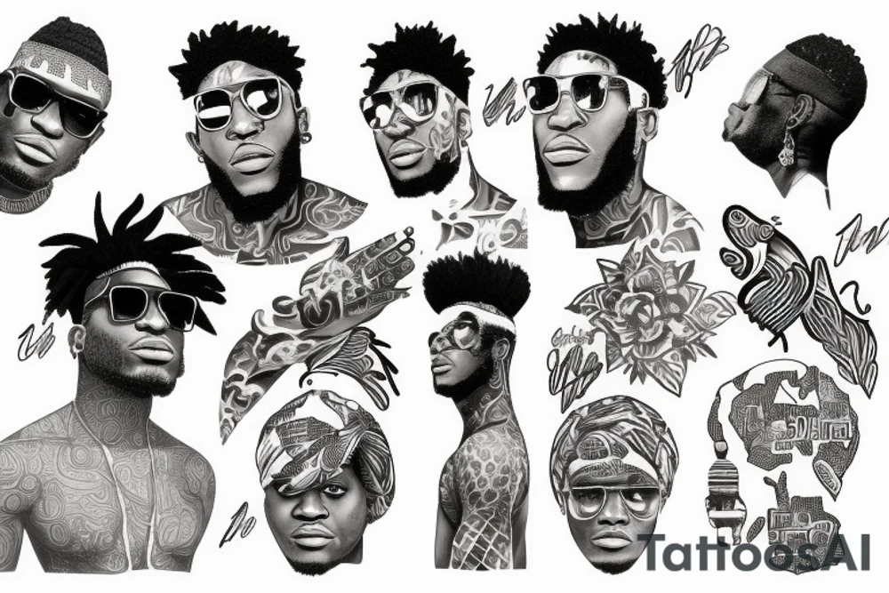 The African giant Burnaboy tattoo idea