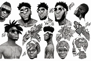 The African giant Burnaboy tattoo idea