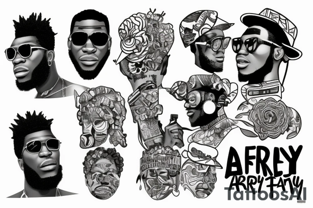 The African giant Burnaboy tattoo idea