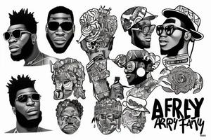 The African giant Burnaboy tattoo idea