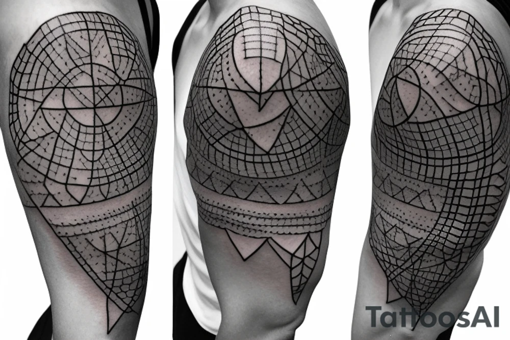 geometric sleeve tattoo idea
