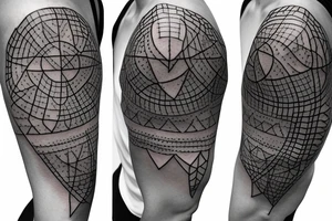 geometric sleeve tattoo idea