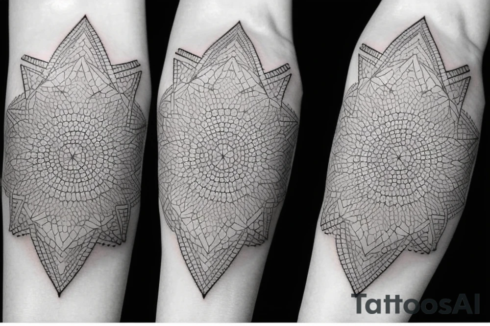 geometric sleeve tattoo idea