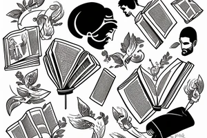 greek god Hypos reading a book tattoo idea