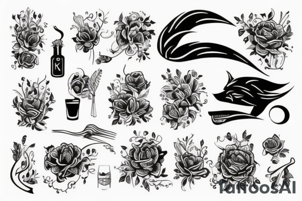 Сказочная Жар-птица с острым клювом tattoo idea