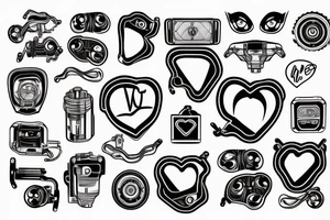A heart in the form of a car engine tattoo idea