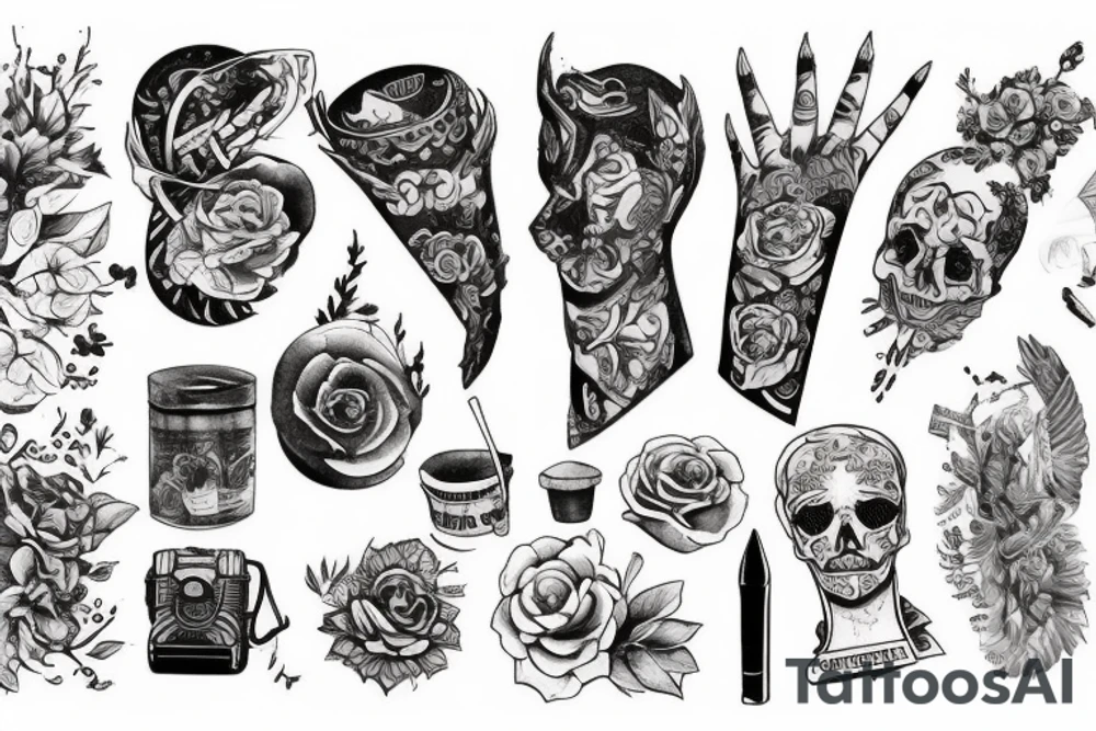 Узоры с ветками сакуры tattoo idea