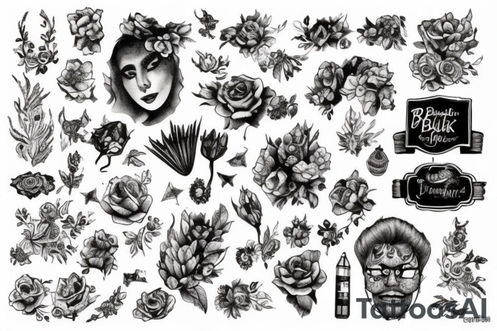 Узоры с ветками сакуры tattoo idea