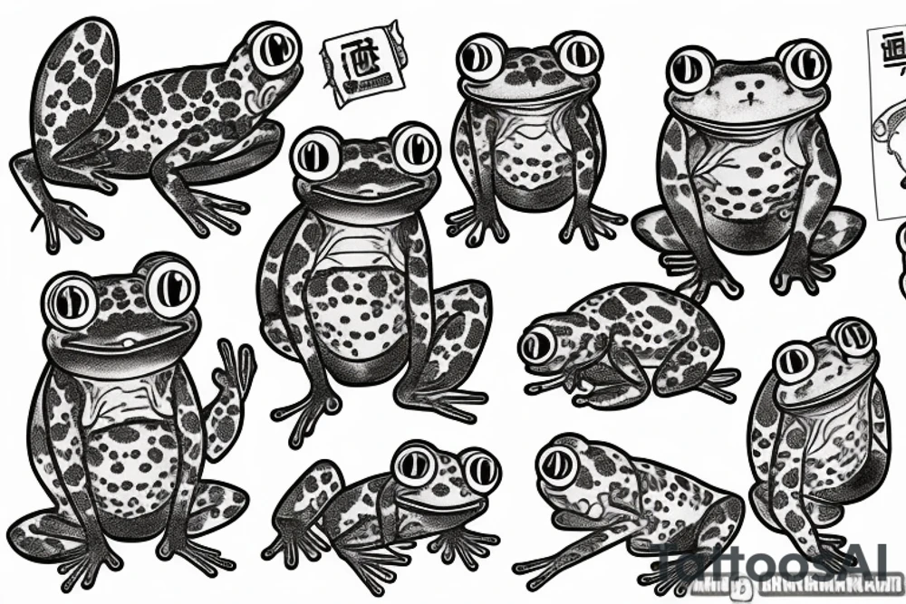Japanese frog tattoo idea