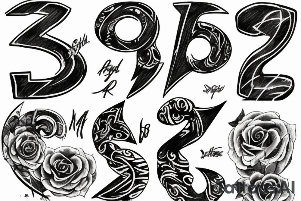 Lightning style letters tattoo idea