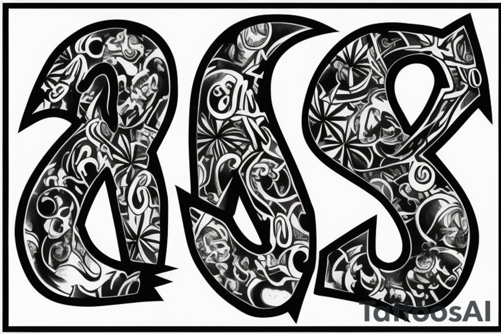 Lightning style letters tattoo idea