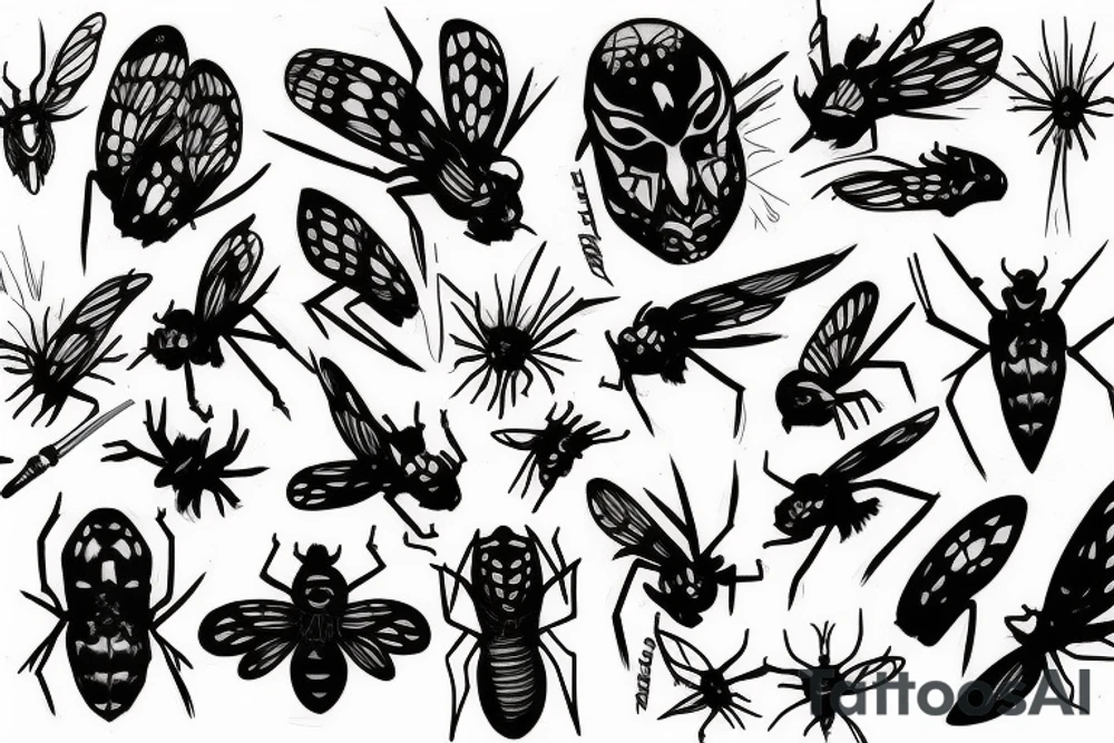 black widow eat fly tattoo idea