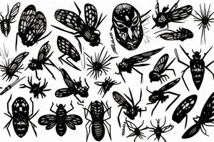 black widow eat fly tattoo idea