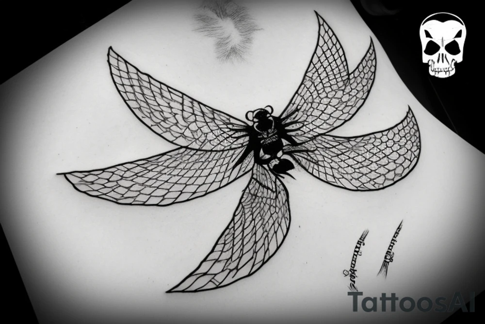 black widow eat fly tattoo idea