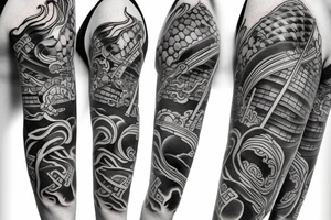 Samurai sleeve tattoo idea