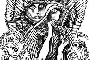 bible angel with a lot of eyes tattoo idea